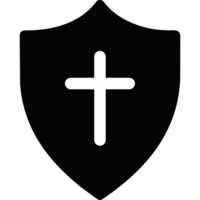 A cross on a shield with a shield in the background png