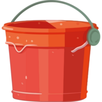 A red bucket with a handle on it png