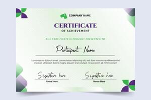 Certificate of achievement for offline and online seminars with simple design color tone vector