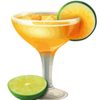 A margarita with lime slices and a slice of lime png