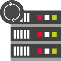 A server with a red arrow pointing to it png
