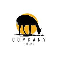 Side view of old alpaca logo isolated on white background. illustration available in eps 10. vector