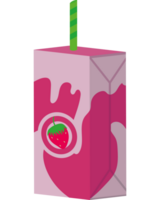 A strawberry drink in a pink box with a straw png
