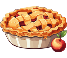 Apple pie with a slice of pie in a bowl png