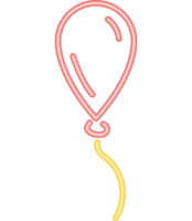 A neon balloon with a yellow string png