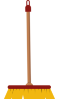 A broom with a yellow handle and a red handle png