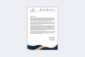 Most popular Modern letterhead template with yellow, orange and navy blue color vector