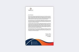 Modern creative letterhead template with yellow, orange and navy blue color vector