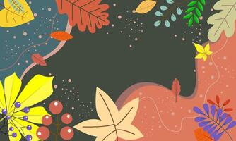 Universal floral Autumn square abstract templates. Suitable for social media posts, mobile apps, cards, invitations, banners design and web, internet ads. illustration. vector