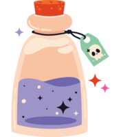 A bottle with a skull and a skull inside png