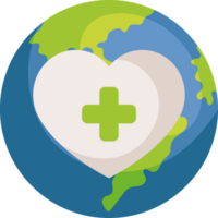 A globe with a cross and a heart png