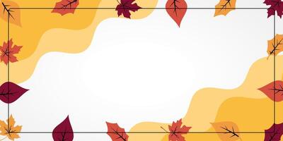 autumn background with copy space area, wave and leaf pattern design. design for banner, greeting card, flyer, social media, presentation, web. vector