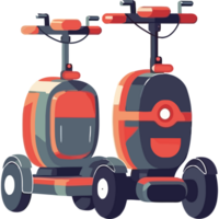 Two scooters with wheels and a handlebar png