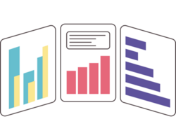 Three different types of graphs and charts png