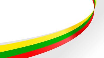 wavy lithuania flag ribbon background with copy space for text vector