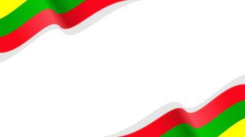 wavy lithuania flag frame background with copy space for text. lithuania national day vector