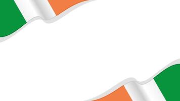 wavy ireland flag frame background with copy space for text. ireland national day vector