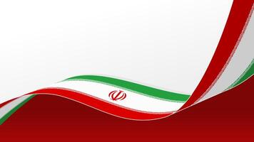 wavy iran flag background with copy space for text. iran national day vector