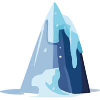 An ice mountain with a large amount of snow on it png