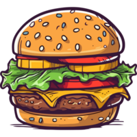 A hamburger with lettuce and cheese on it png