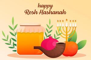 gradient happy rosh hashanah background illustration vector