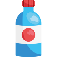 A bottle of water with a red dot on it png