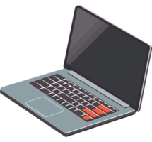 An open laptop with a keyboard on it png