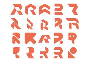 Logotype Letter R Element Set vector
