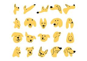 Abstract Head Dog Element Set vector