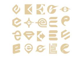 Logotype E Letter Set vector