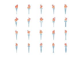 Olympic Torch Collection Element Set vector
