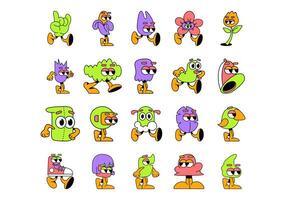 Abstract Character Illustration Set vector