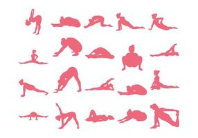 Stretching Exercises Silhouet Element Set vector