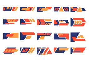 Abstract Geometric Header Element Set vector