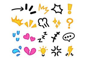 Cartoon Expression Effect Element Set vector