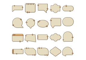 Retro Text Box Shape Element Set vector