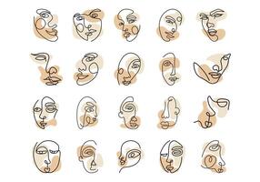 Minimalist Abstract Face Element Set vector