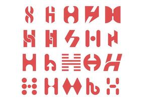 Logotype H Letter Element Set vector