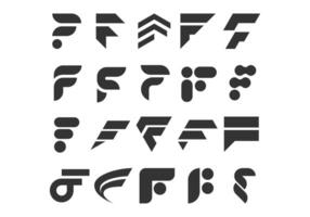 Letter F Logotype Element Set vector