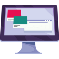 A computer monitor with a green and red rectangle png