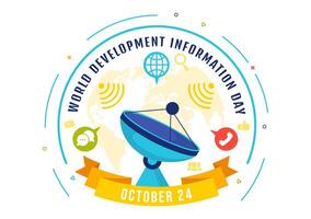 Illustration for World Development Information Day on October 24th Highlighting Global Connectivity vector