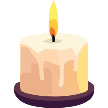 un vela con un amarillo fuego en parte superior png