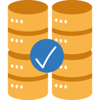 A stack of three large yellow boxes with a check mark on top png