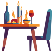 A table with candles and wine bottles on it png