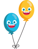 Two cartoon balloons with faces and eyes png