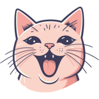 A cartoon cat with its mouth open png