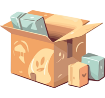 A box with a bunch of blocks inside png