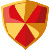 A shield with a red and yellow cross on it png