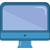 A computer monitor with a blue screen png