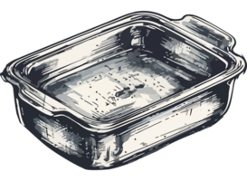 A drawing of a rectangular glass container png